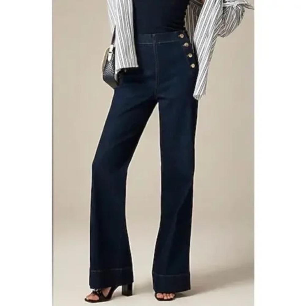 Sailor-button denim trouser in 1996 semi-stretch